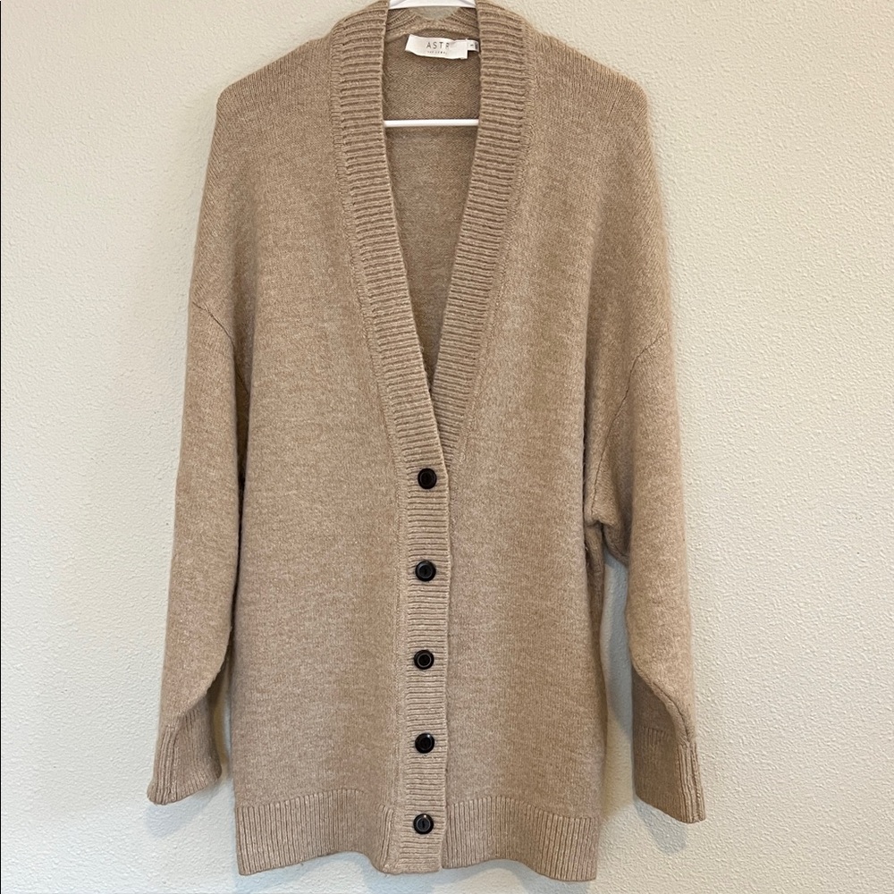 ASTR Women's “Oatmeal” Button-Up Cardigan